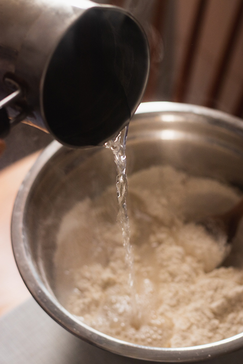making spelt flour pasta
