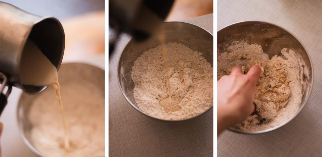 making dough for bao buns
